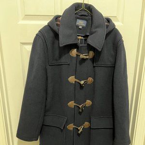 Brooks Brothers 346 Women's Navy Blue Hooded Tuggle Coat.